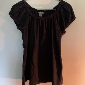 Chelsea & Theodore, Black Short Sleeve Top, Size Medium